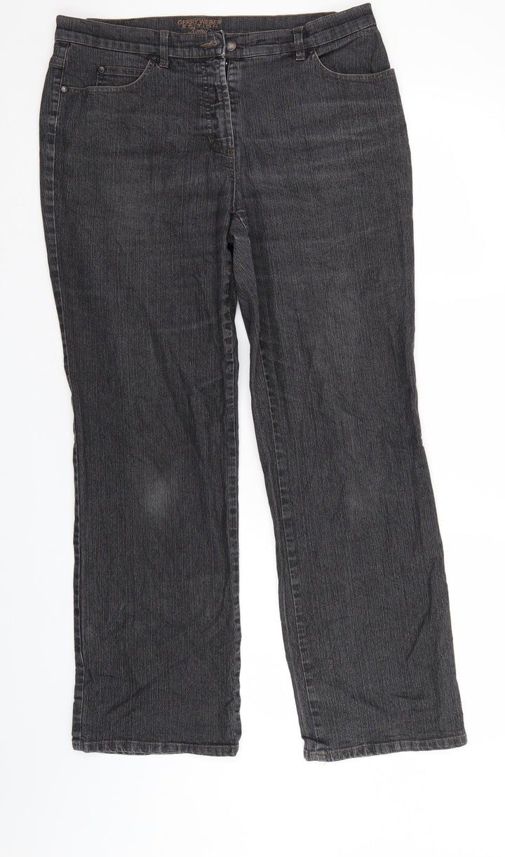 Gerry Weber Womens Black Denim Straight Jeans Size 34 in L29 in