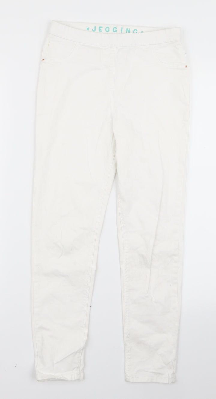 jegging Girls White  Ramie Jegging Trousers Size 10 Years
