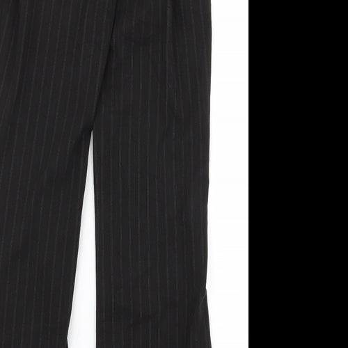H&M Womens Black Striped Rayon Trousers  Size 12 L27 in