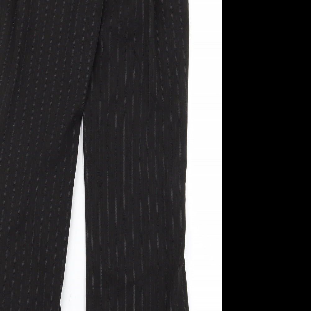 H&M Womens Black Striped Rayon Trousers  Size 12 L27 in