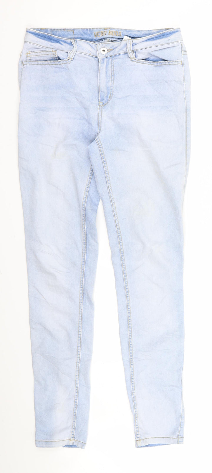 VERO MODA Womens Blue Skinny Jeans Size 32 L32 in - v