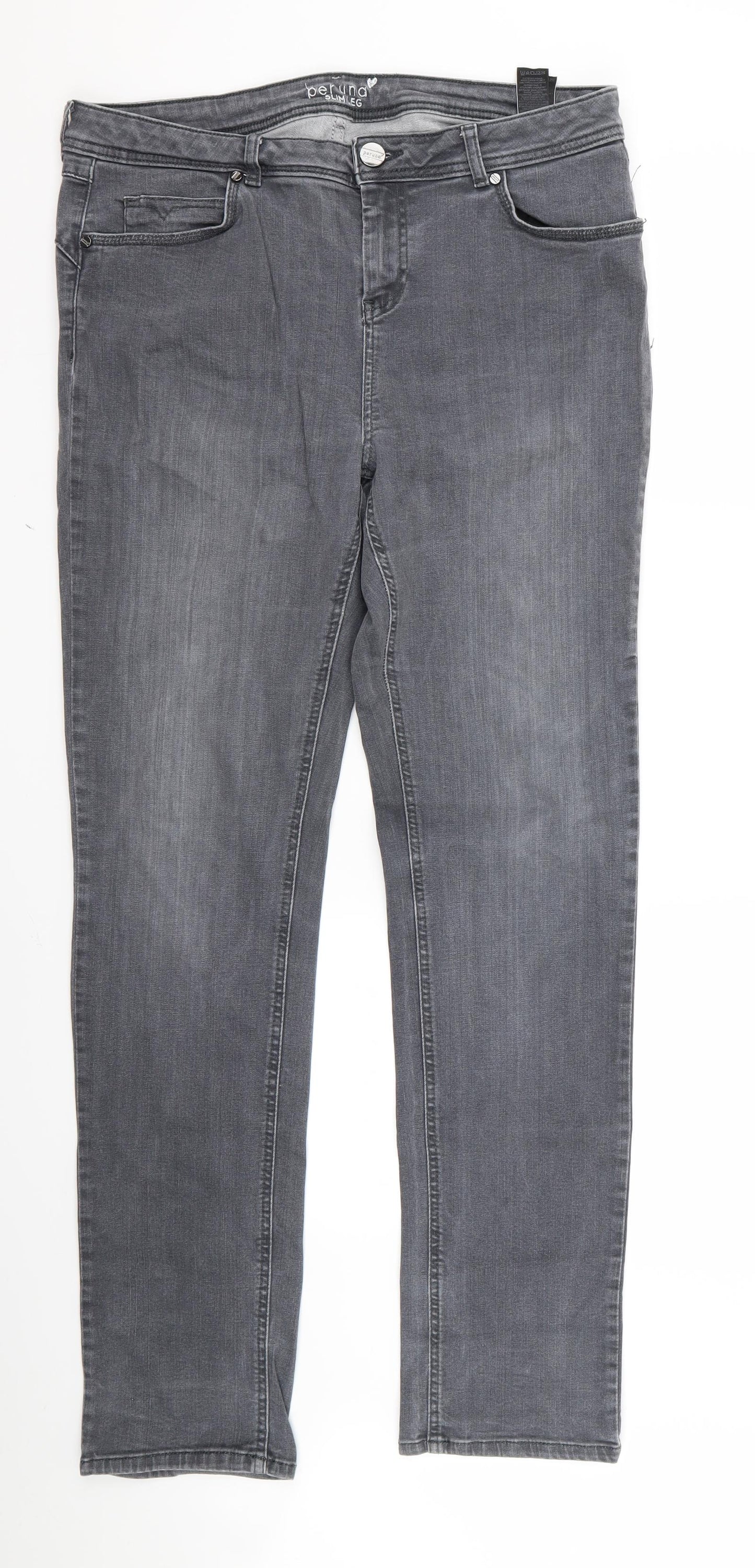 preunna Womens Grey  Rayon Skinny Jeans Size 14 L32 in - v