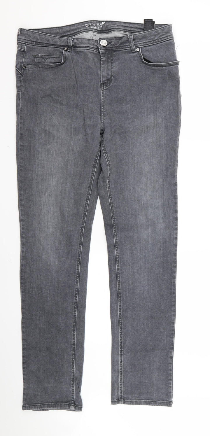 preunna Womens Grey  Rayon Skinny Jeans Size 14 L32 in - v