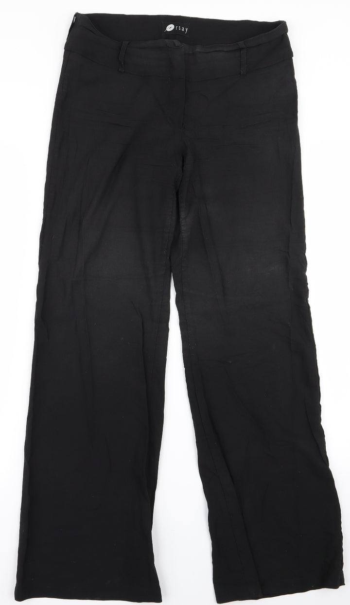 ORSAY Womens Black Trousers Size 40 L27 in - v