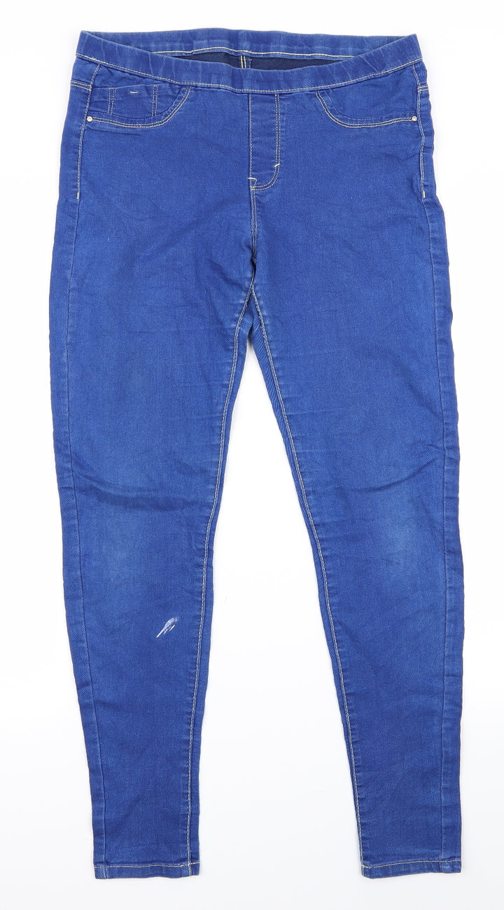 Primark Womens Blue Skinny Jeans Size 10 L28 in