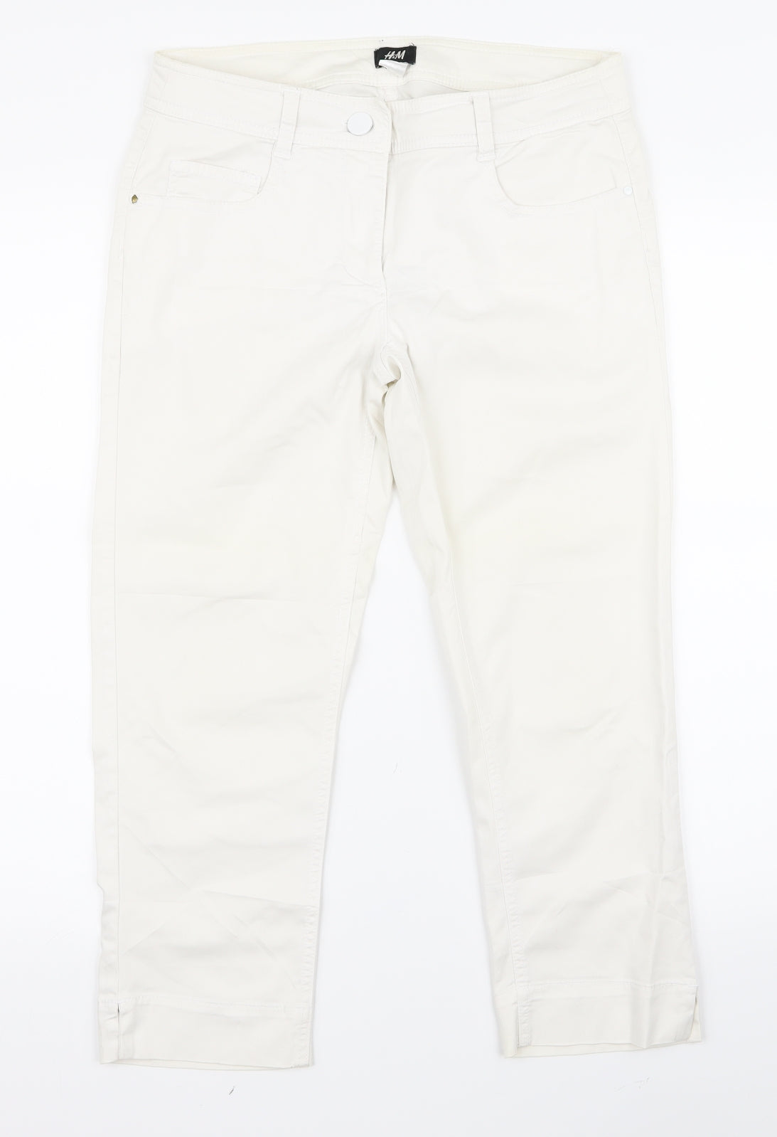 H&M Womens White   Bootcut Jeans Size 30 L20 in - v