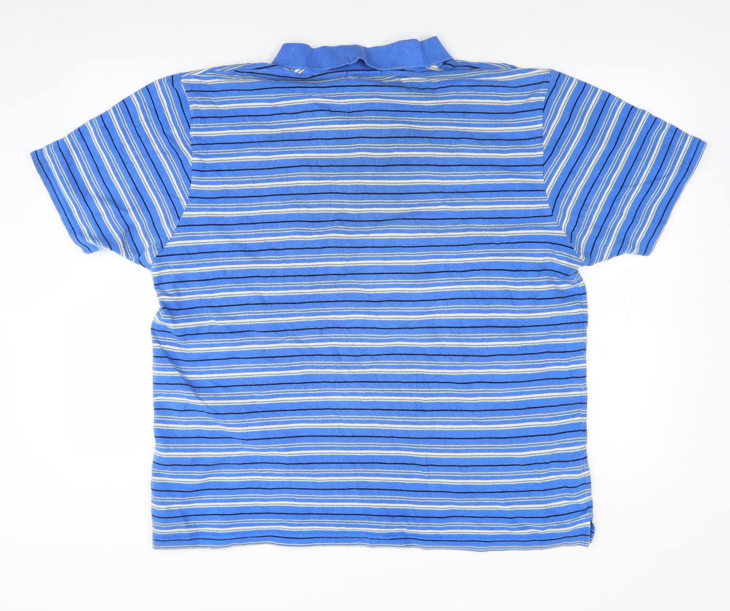 George Mens Blue Striped   Polo Size XL