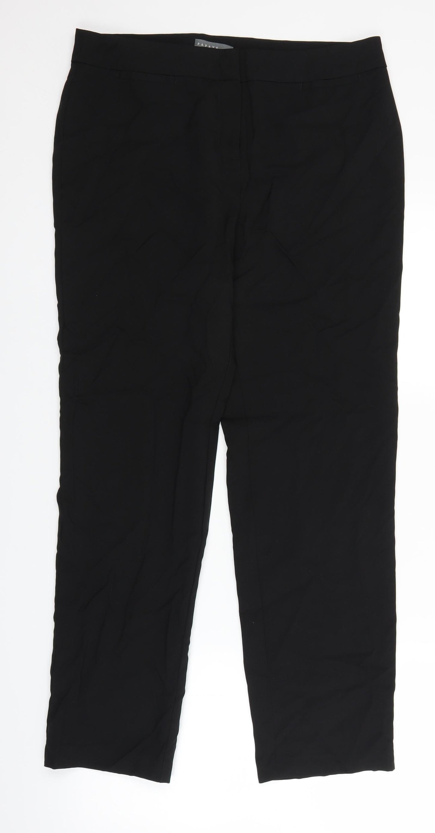 Papaya Womens Black   Trousers  Size 12 L28 in