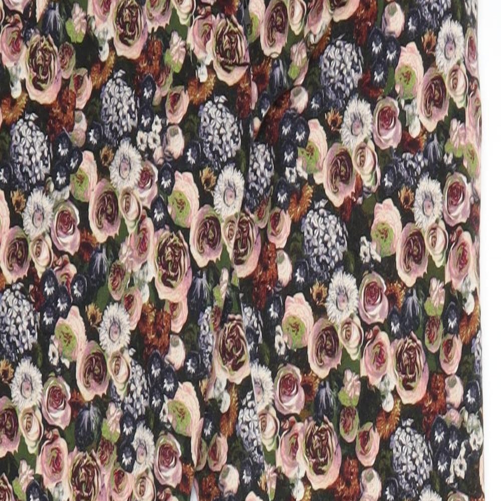 Preworn Womens Black Floral  Trousers  Size 30 in L24 in