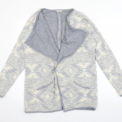 NEXT Womens White Geometric Knit Jacket Coatigan Size 12