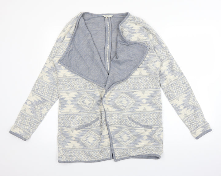 NEXT Womens White Geometric Knit Jacket Coatigan Size 12