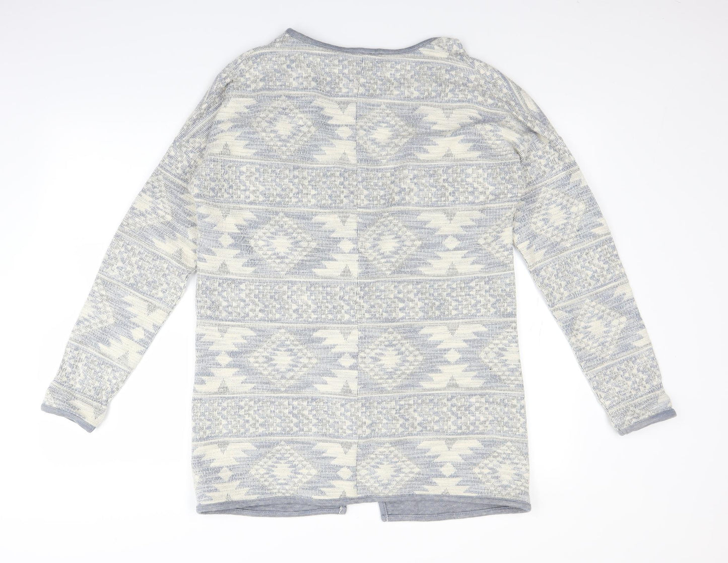 NEXT Womens White Geometric Knit Jacket Coatigan Size 12