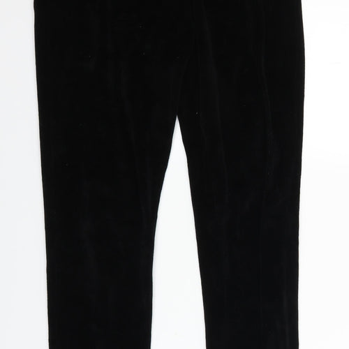Pep & Co Womens Black  Velvet Sweatpants Trousers Size 10 L27 in