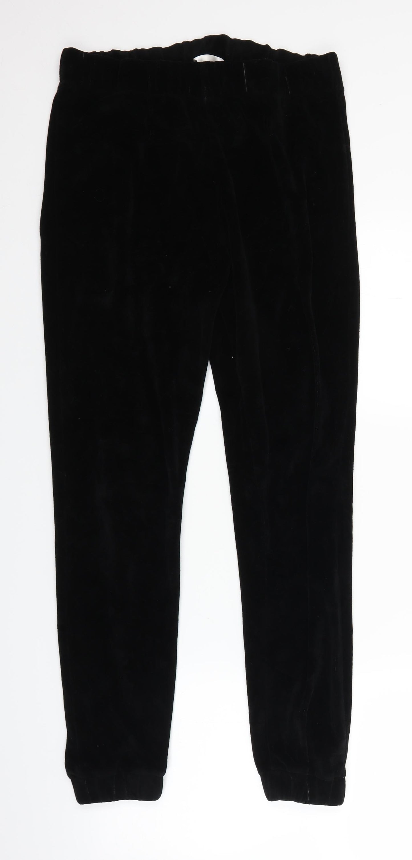 Pep & Co Womens Black  Velvet Sweatpants Trousers Size 10 L27 in