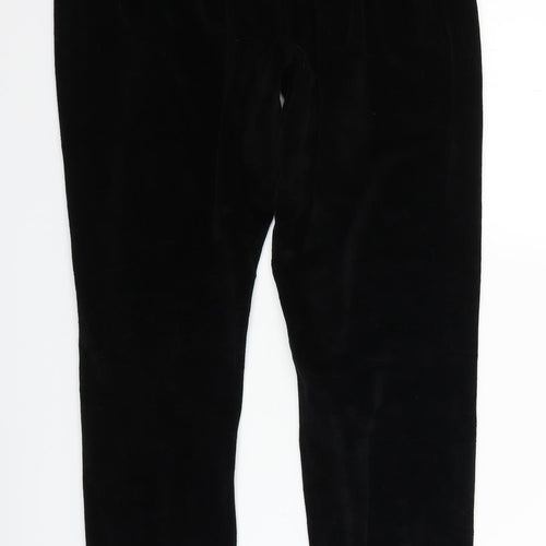 Pep & Co Womens Black  Velvet Sweatpants Trousers Size 10 L27 in