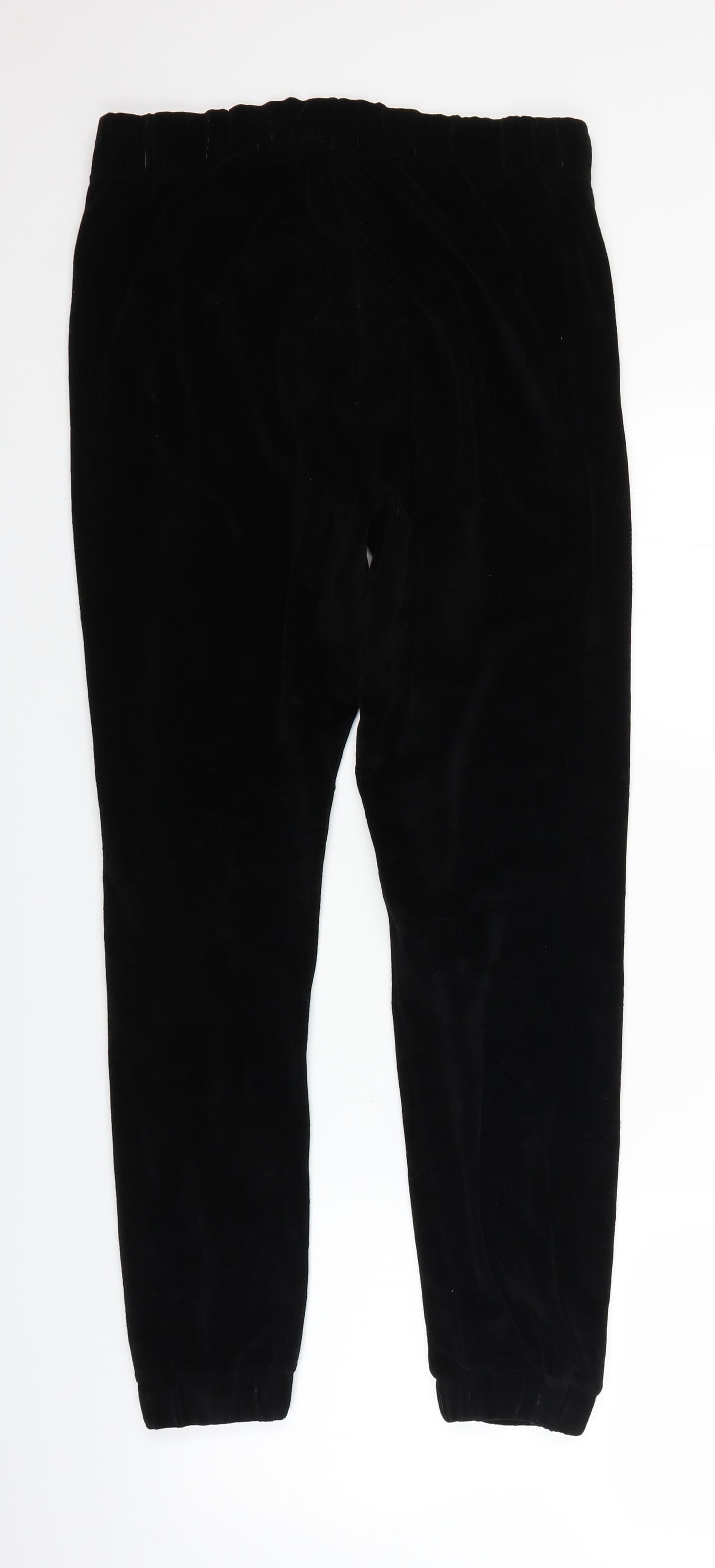 Pep & Co Womens Black  Velvet Sweatpants Trousers Size 10 L27 in