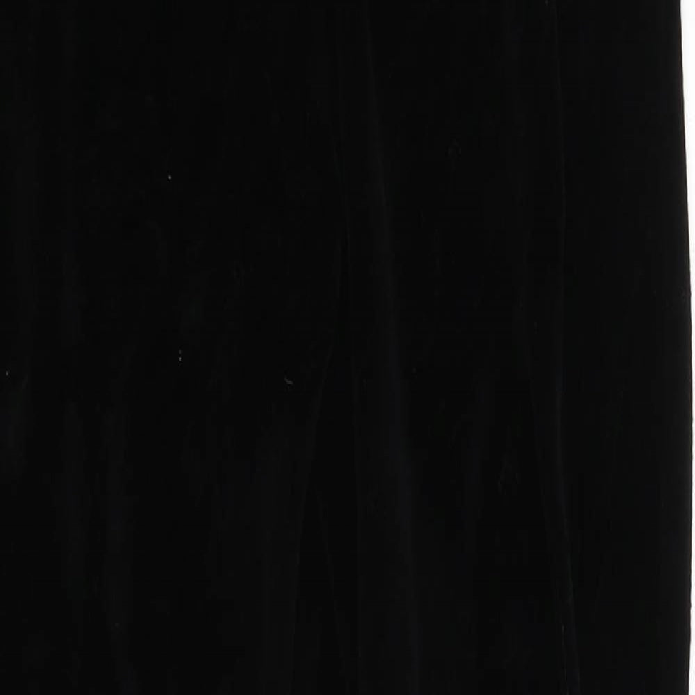 Pep & Co Womens Black  Velvet Sweatpants Trousers Size 10 L27 in