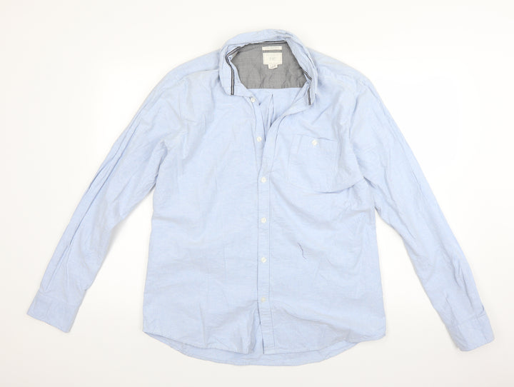 F&F Mens Blue Button-Up Size L
