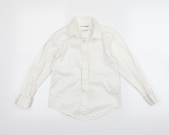 Marks and Spencer Boys White   Basic Button-Up Size 8 Years