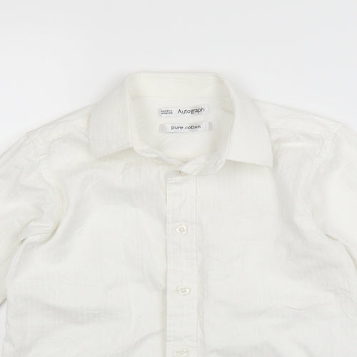 Marks and Spencer Boys White   Basic Button-Up Size 8 Years