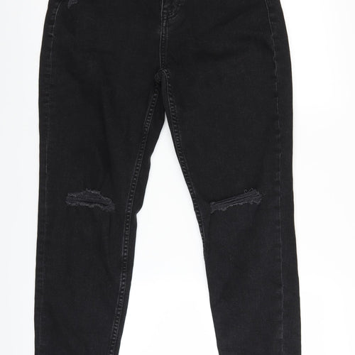 H&M Womens Black  Denim Straight Jeans Size 6 L26 in