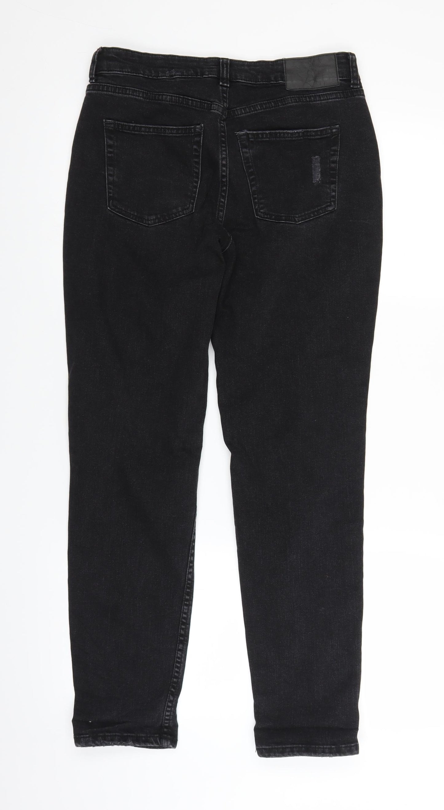 H&M Womens Black  Denim Straight Jeans Size 6 L26 in