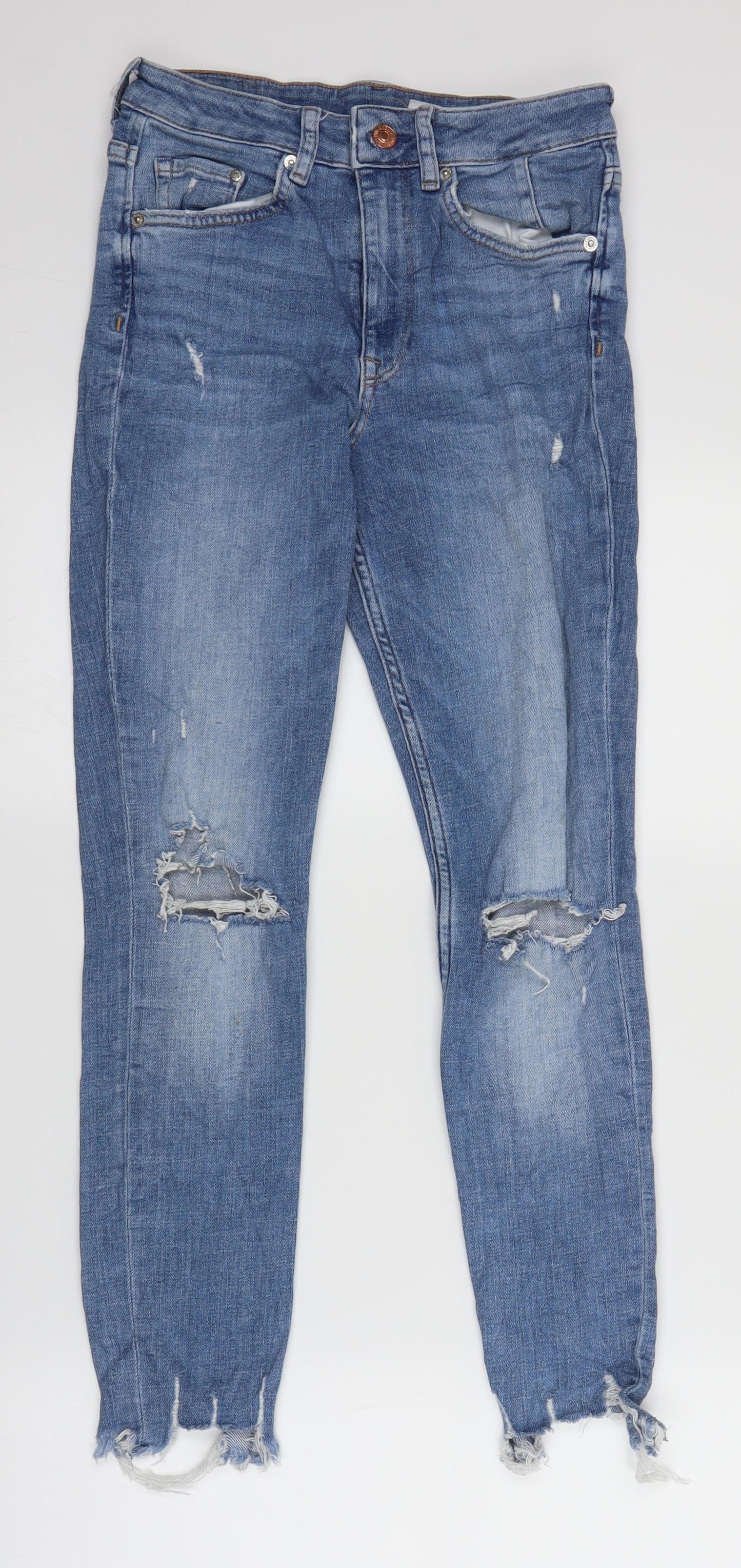 H&M Womens Blue  Denim Skinny Jeans Size 27 in L25 in