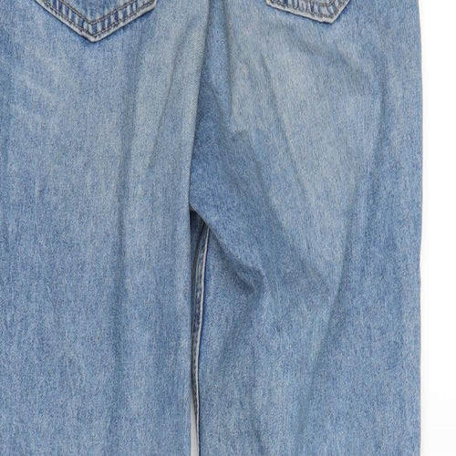 H&M Womens Blue  Denim Straight Jeans Size 8 L25 in