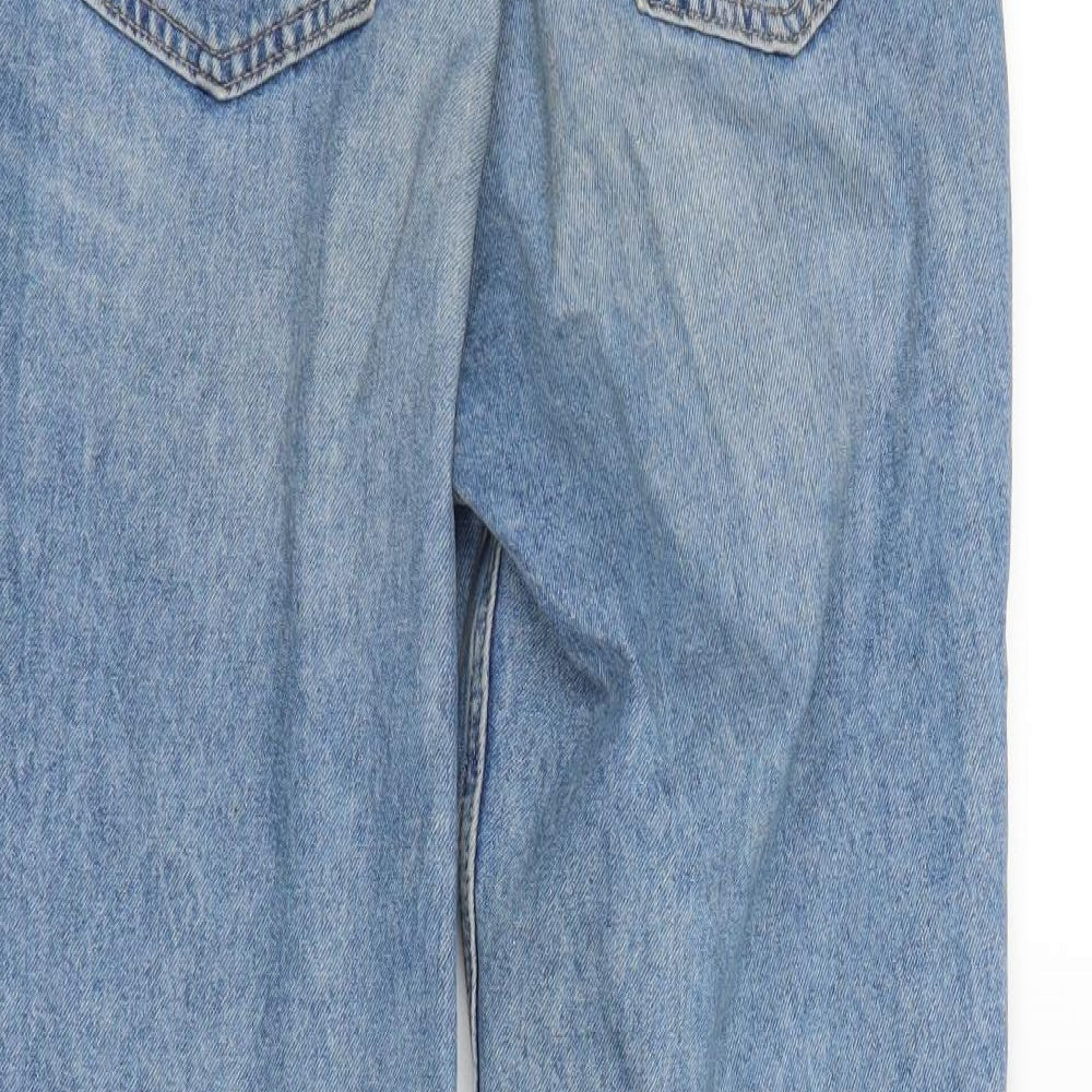 H&M Womens Blue  Denim Straight Jeans Size 8 L25 in