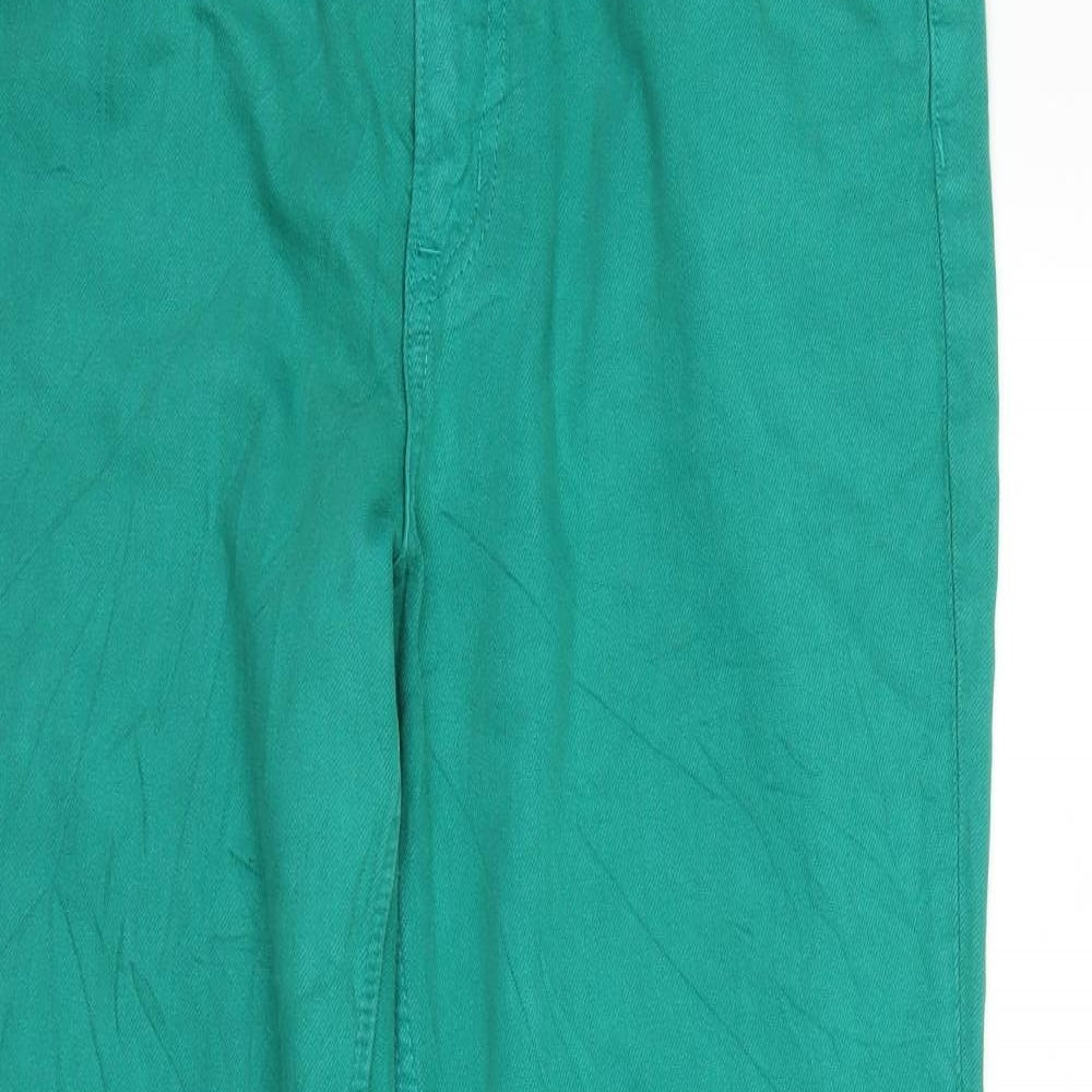 H&M Womens Green  Denim Straight Jeans Size 14 L27 in