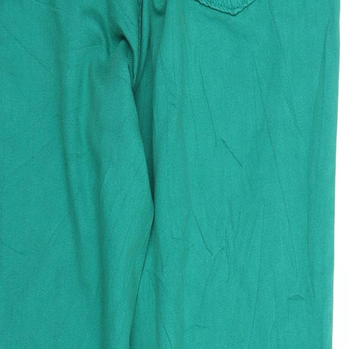 H&M Womens Green  Denim Straight Jeans Size 14 L27 in