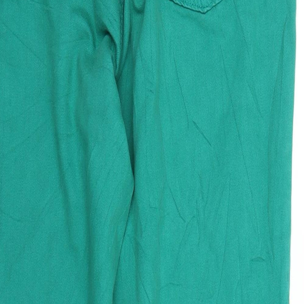 H&M Womens Green  Denim Straight Jeans Size 14 L27 in