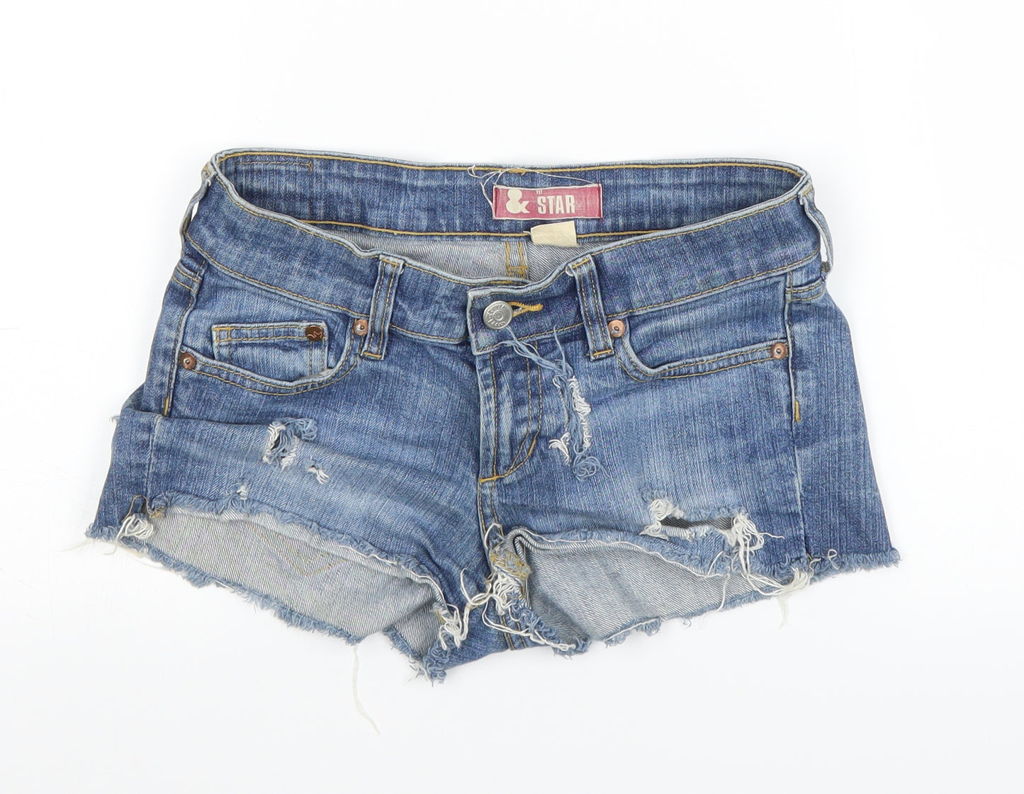 H&M Womens Black  Denim Cut-Off Shorts Size 26 in