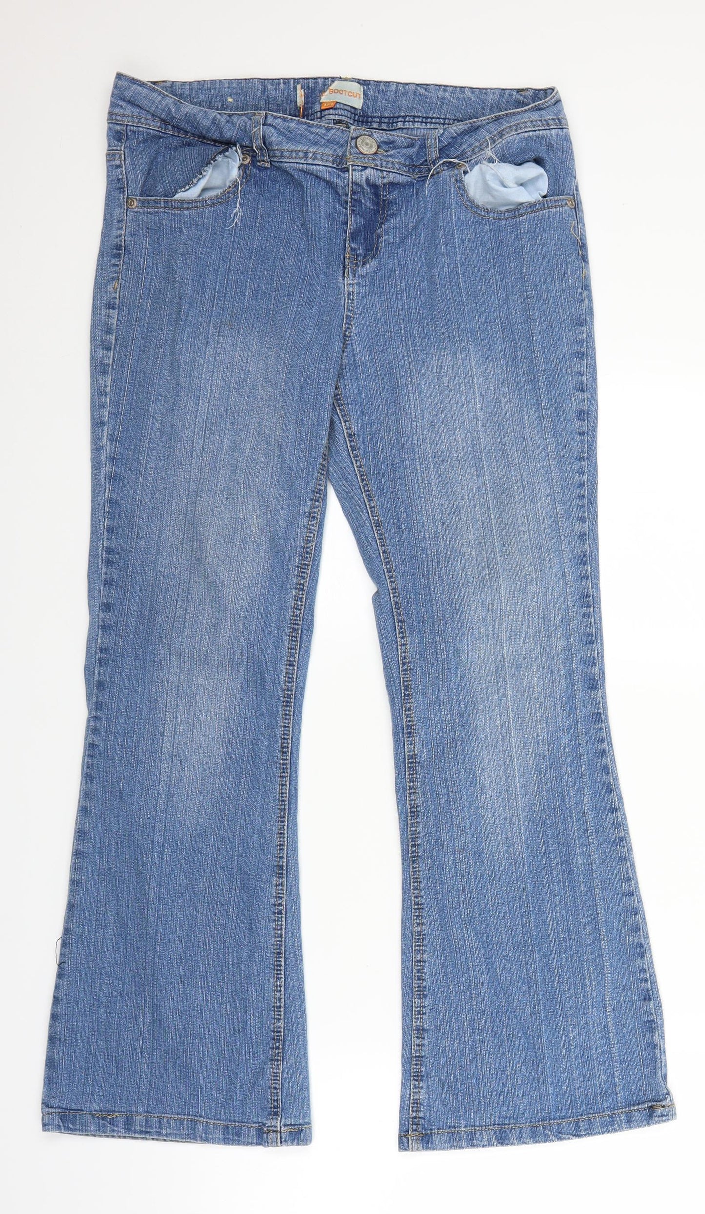 Peacocks Womens Blue  Denim Bootcut Jeans Size 12 L26 in