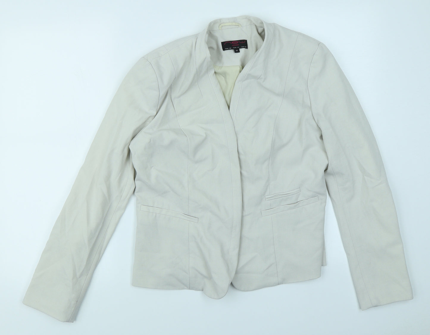 New Look Womens Beige   Jacket Blazer Size 14