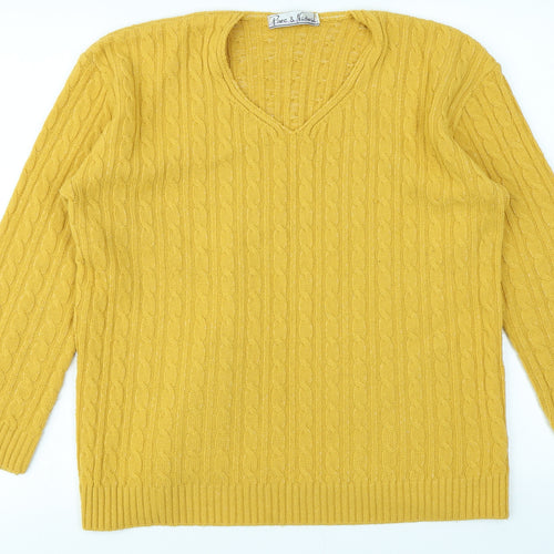 Pure & Natural Womens Yellow   Pullover Jumper Size L