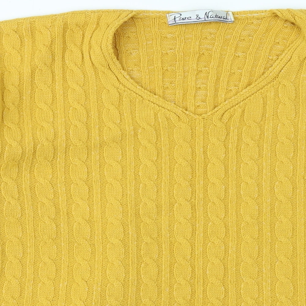Pure & Natural Womens Yellow   Pullover Jumper Size L