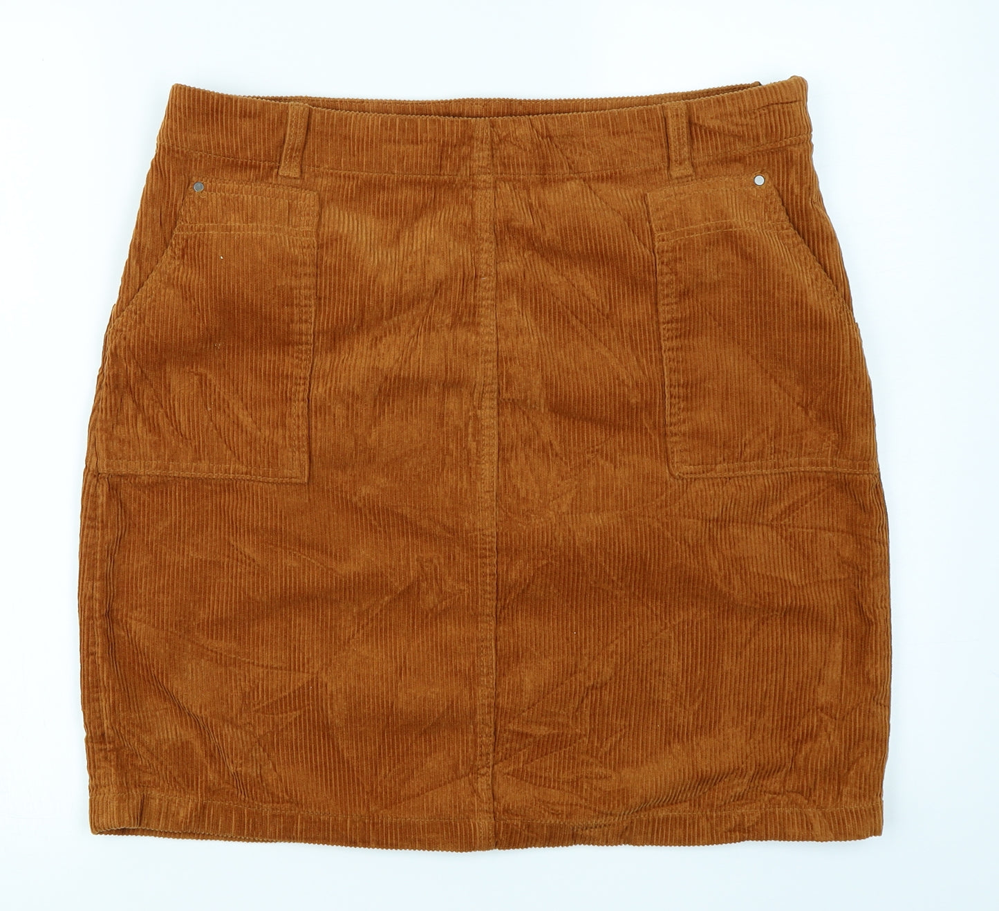 TU Womens Brown  Corduroy A-Line Skirt Size 14