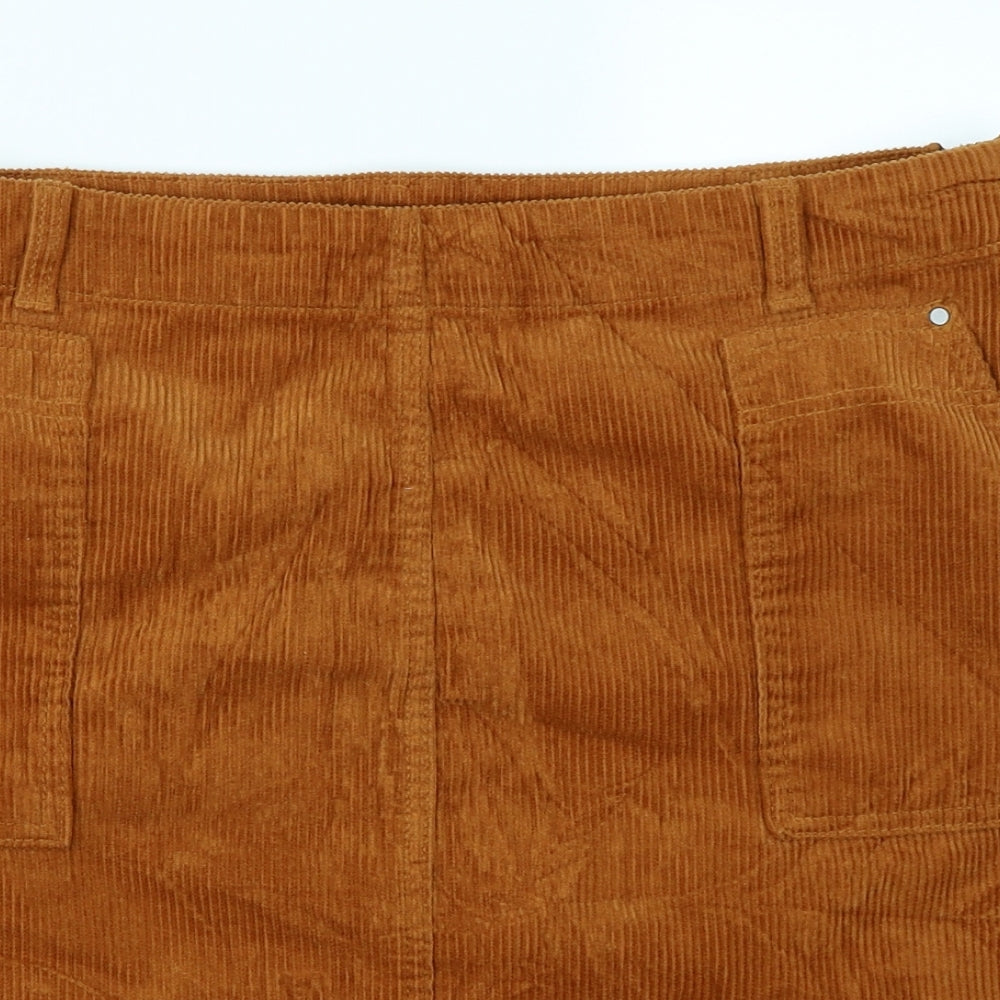 TU Womens Brown  Corduroy A-Line Skirt Size 14