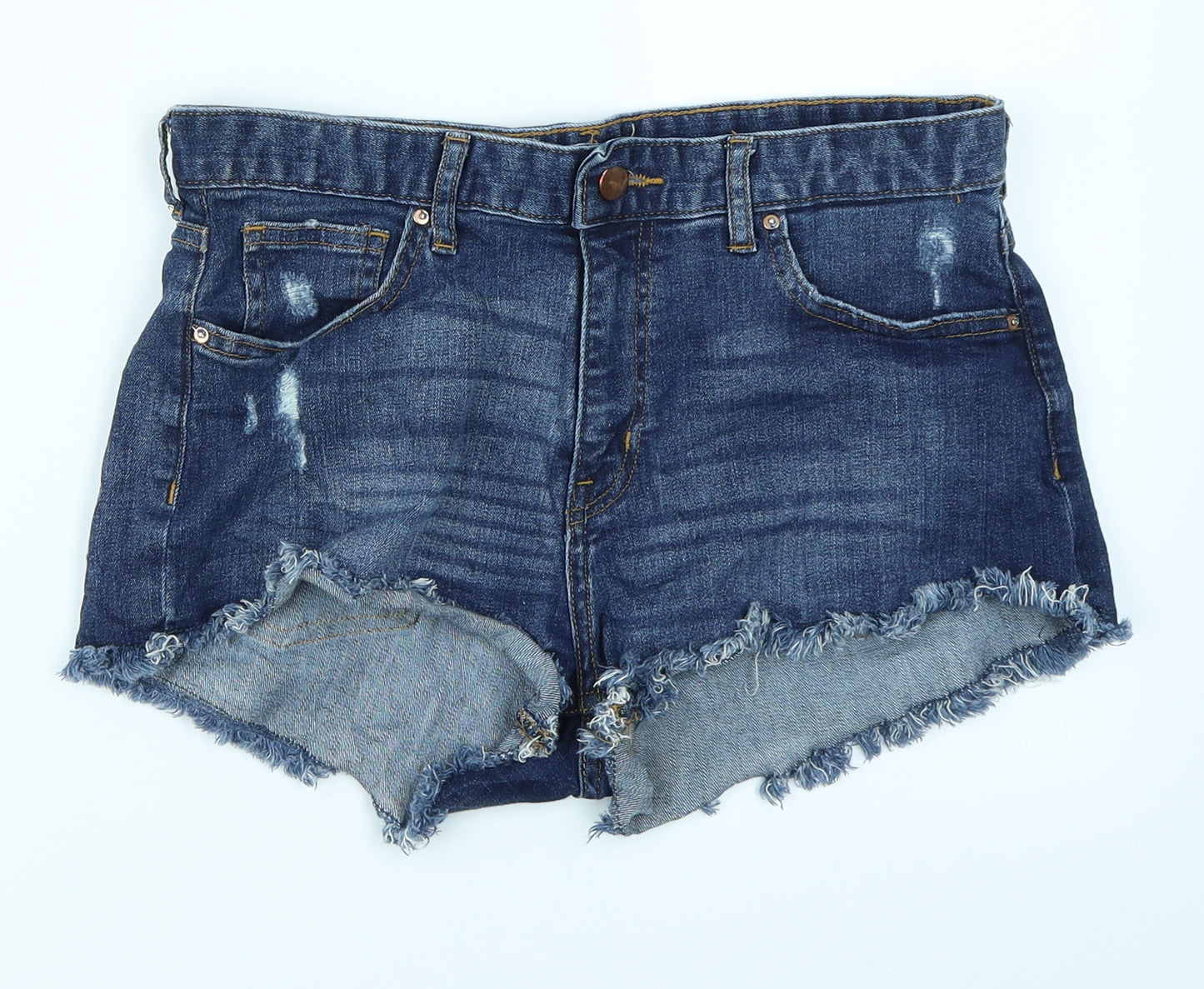 H&M Womens Blue  Denim Hot Pants Shorts Size 10