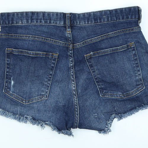 H&M Womens Blue  Denim Hot Pants Shorts Size 10