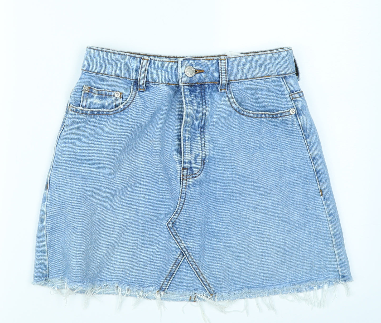 Bershka Womens Blue  Denim A-Line Skirt Size 6