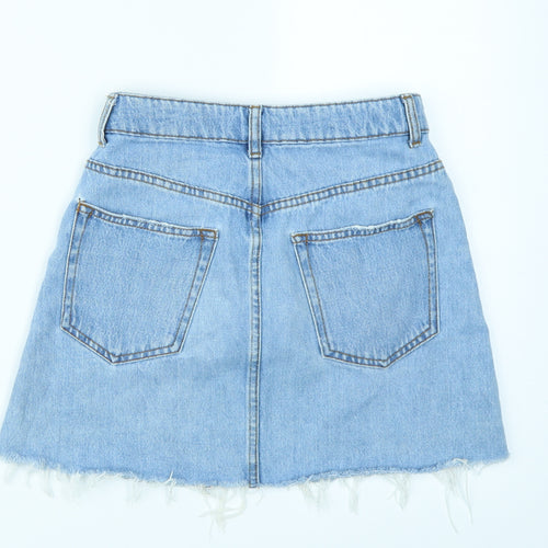 Bershka Womens Blue  Denim A-Line Skirt Size 6