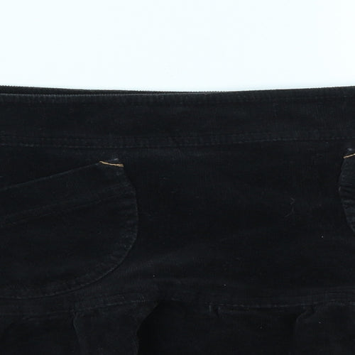 Morgan Womens Black  Denim Flare Skirt Size 30 in