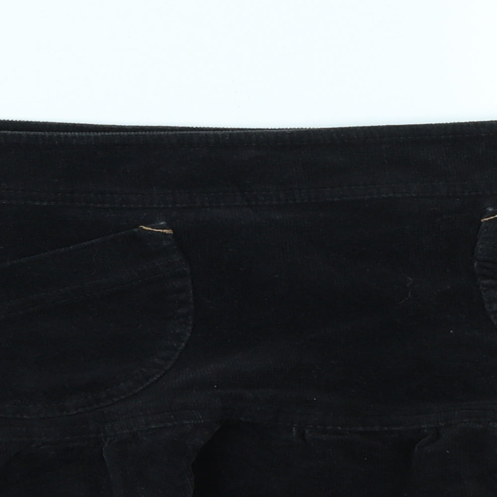 Morgan Womens Black  Denim Flare Skirt Size 30 in
