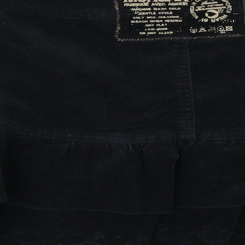 Morgan Womens Black  Denim Flare Skirt Size 30 in