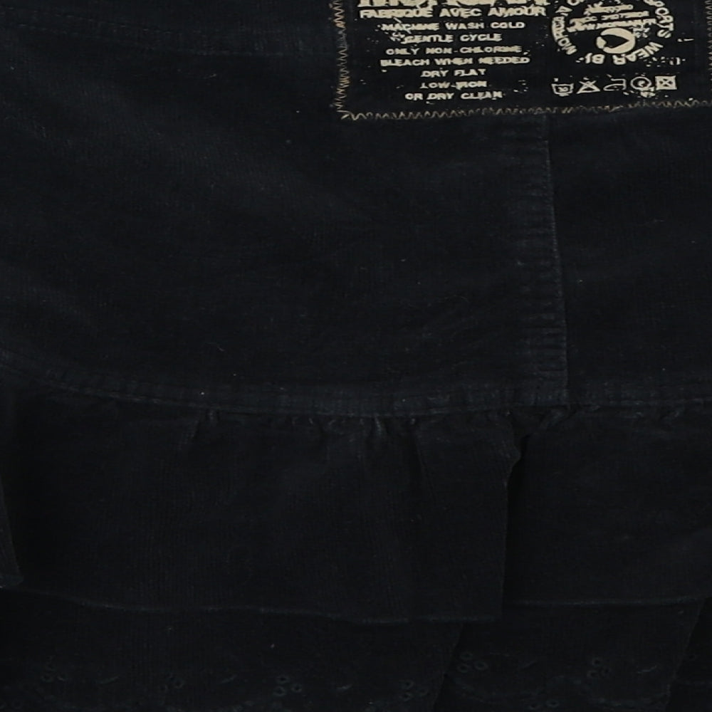 Morgan Womens Black  Denim Flare Skirt Size 30 in