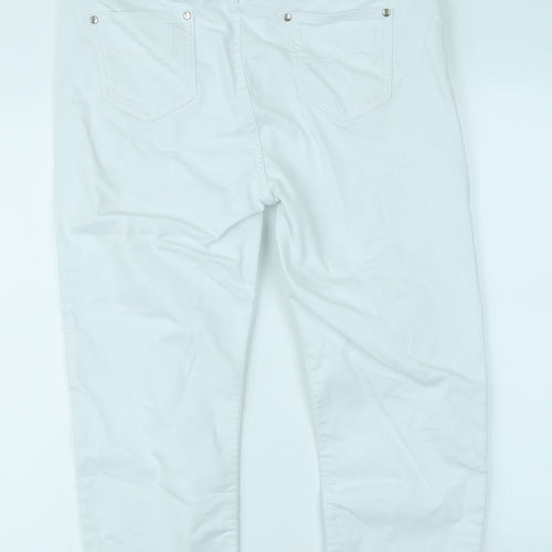 Marks & Spencer Womens White  Denim Capri Jeans Size 14 L20 in
