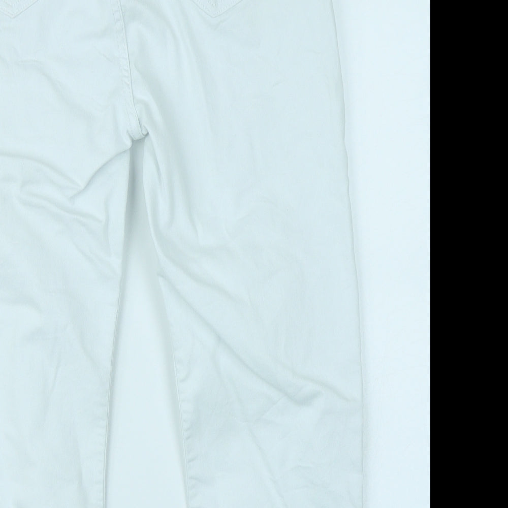 Marks & Spencer Womens White  Denim Capri Jeans Size 14 L20 in