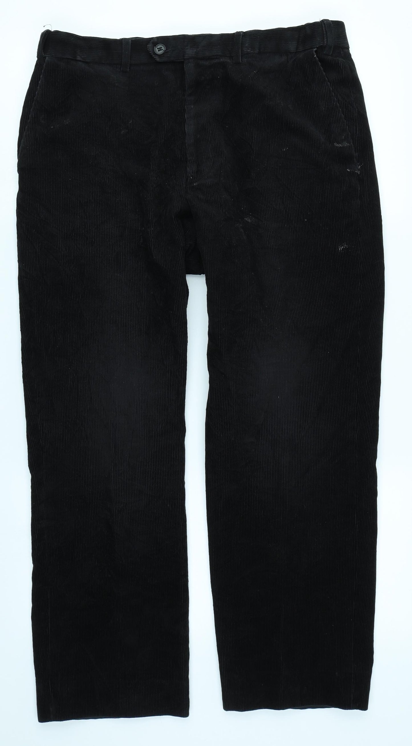 Marks & Spencer Mens Black  Corduroy Chino Trousers Size 36 in L31 in